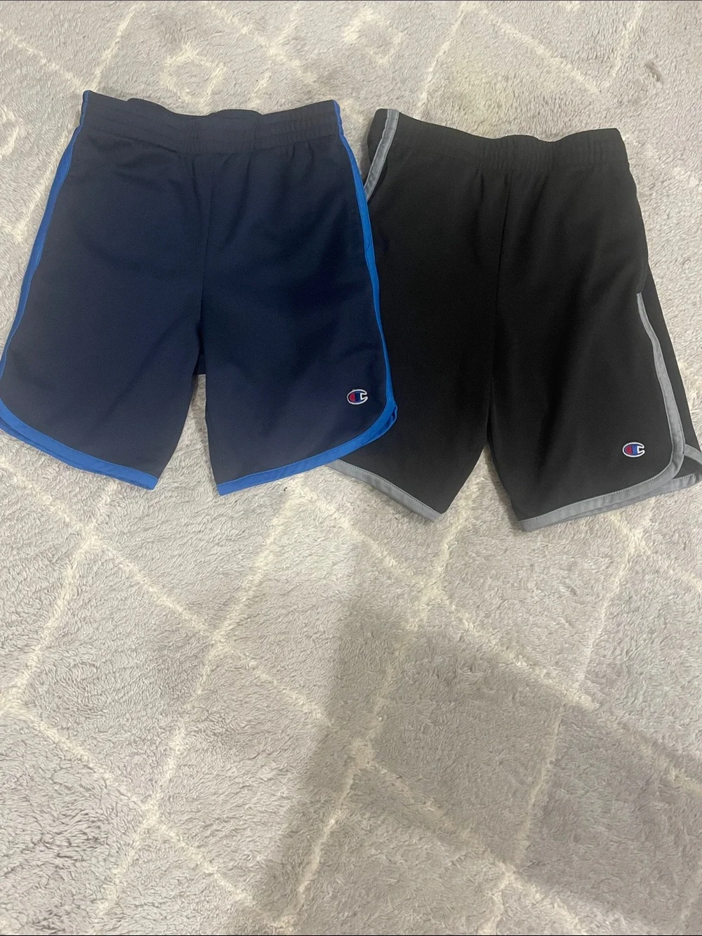 Champion Kids' Athletic Shorts - Navy with Blue Trim & Black with Gray Trim